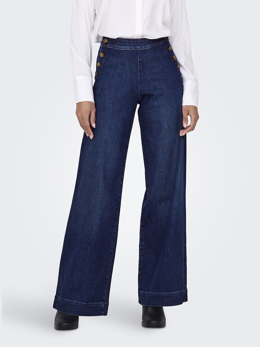 Wijde jeans met hoge taille, ONLY