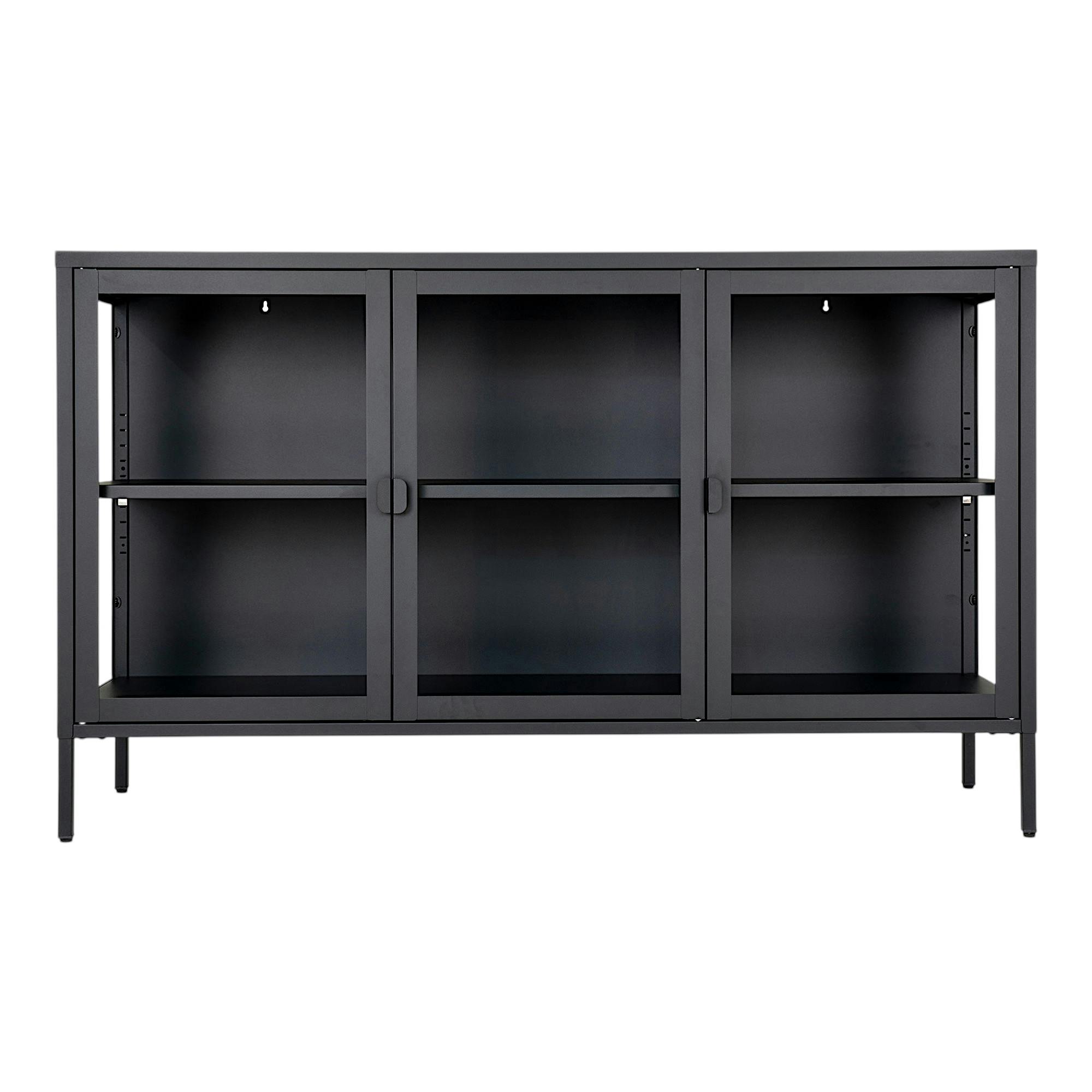 Buffet en métal, 3 portes vitrées ODENSE, PIER IMPORT