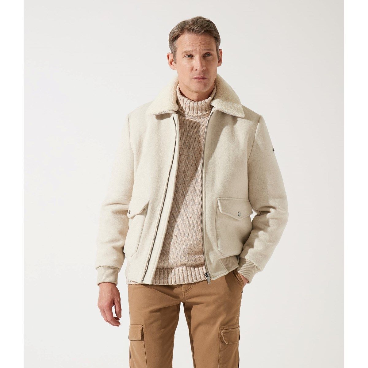 Blouson laine col mouton homme La Redoute