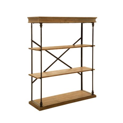 Fir wood 3 Tier Shelf Unit with Distressed Finish SO'HOME