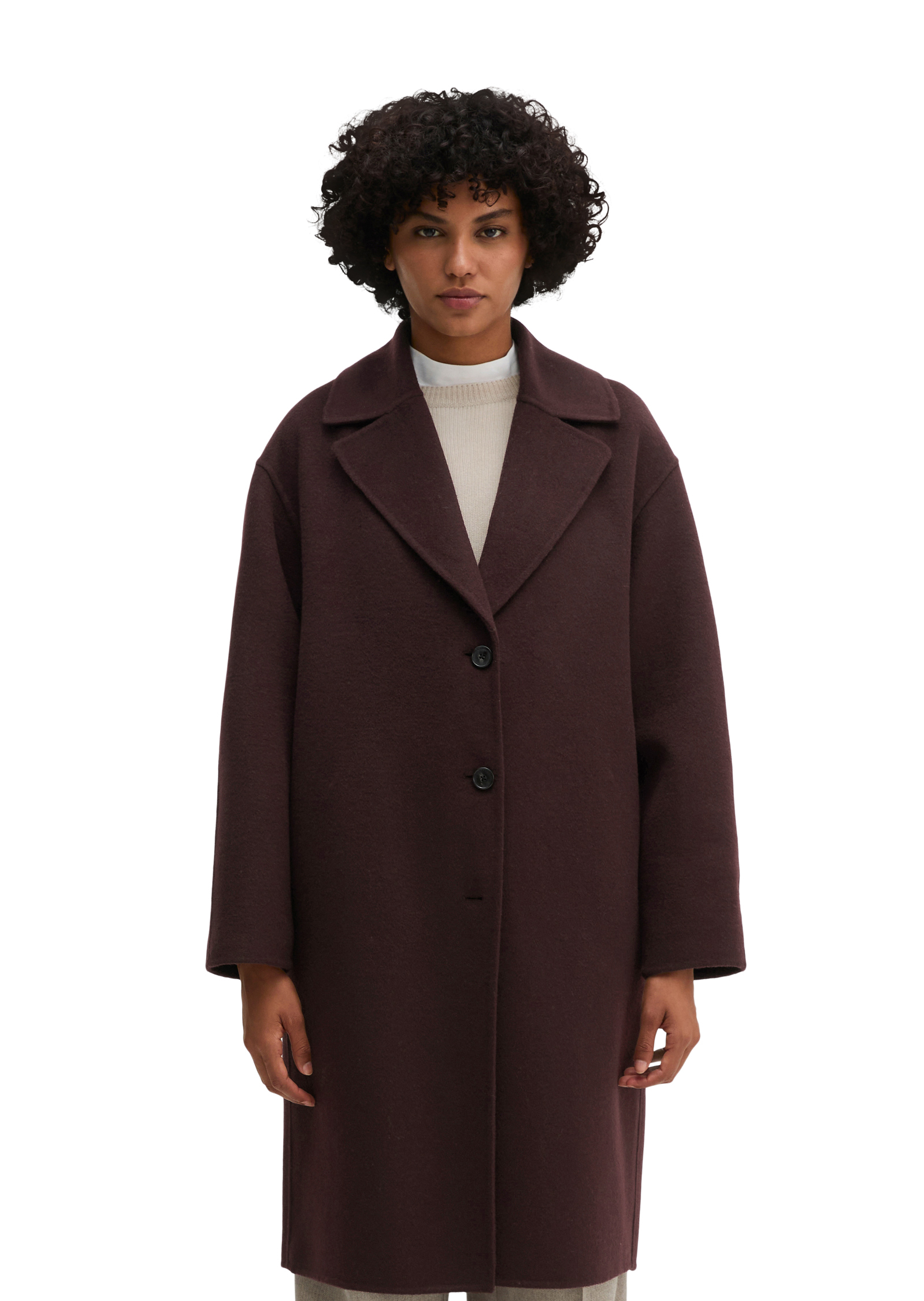 Manteau en laine relaxed en double face de haute qualité, MARC O'POLO