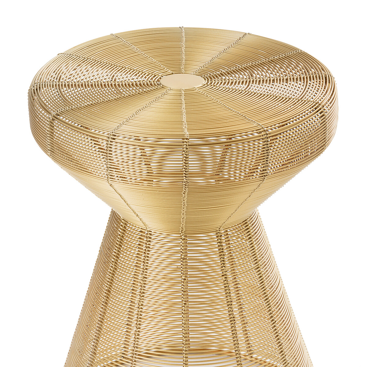 Product photograph of Bangor Golden Wire Side Table Stool from La Redoute UK.