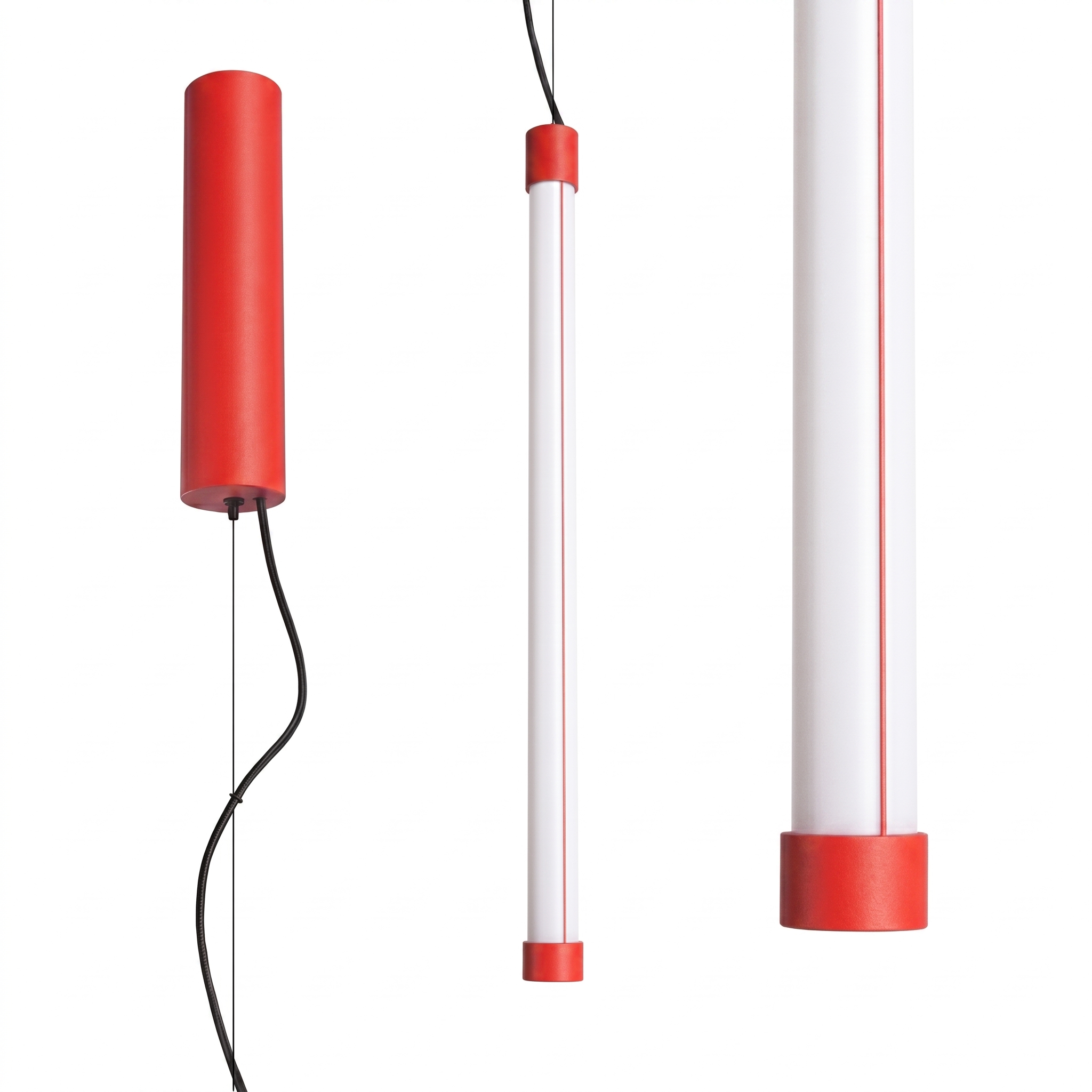 Suspension Acier Rouge LED 1 Trang, EDEN