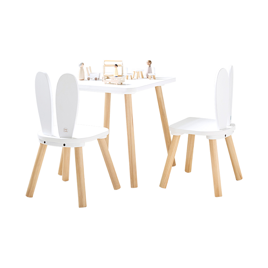 Ensemble 2 chaises et table enfant LAPIN, PETITE AMELIE