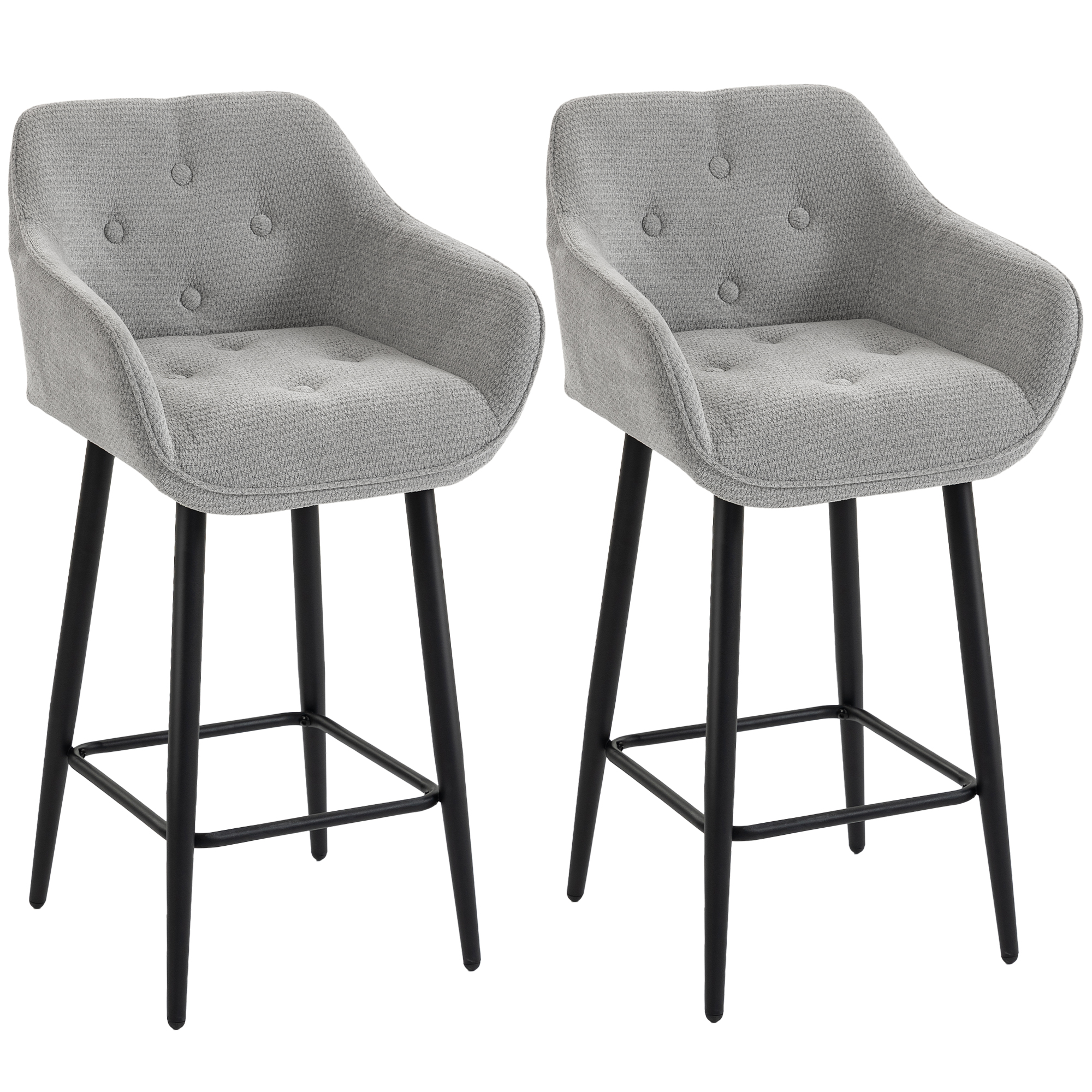 Tabouret de bar Chenille (100 % polyester), HOMCOM