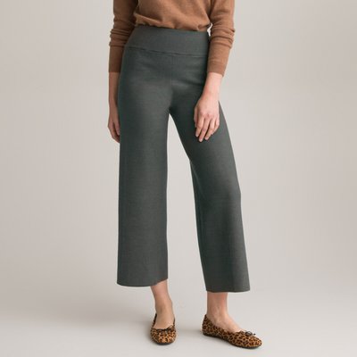 Knitted Wide Leg Trousers, Length 27.5" ANNE WEYBURN