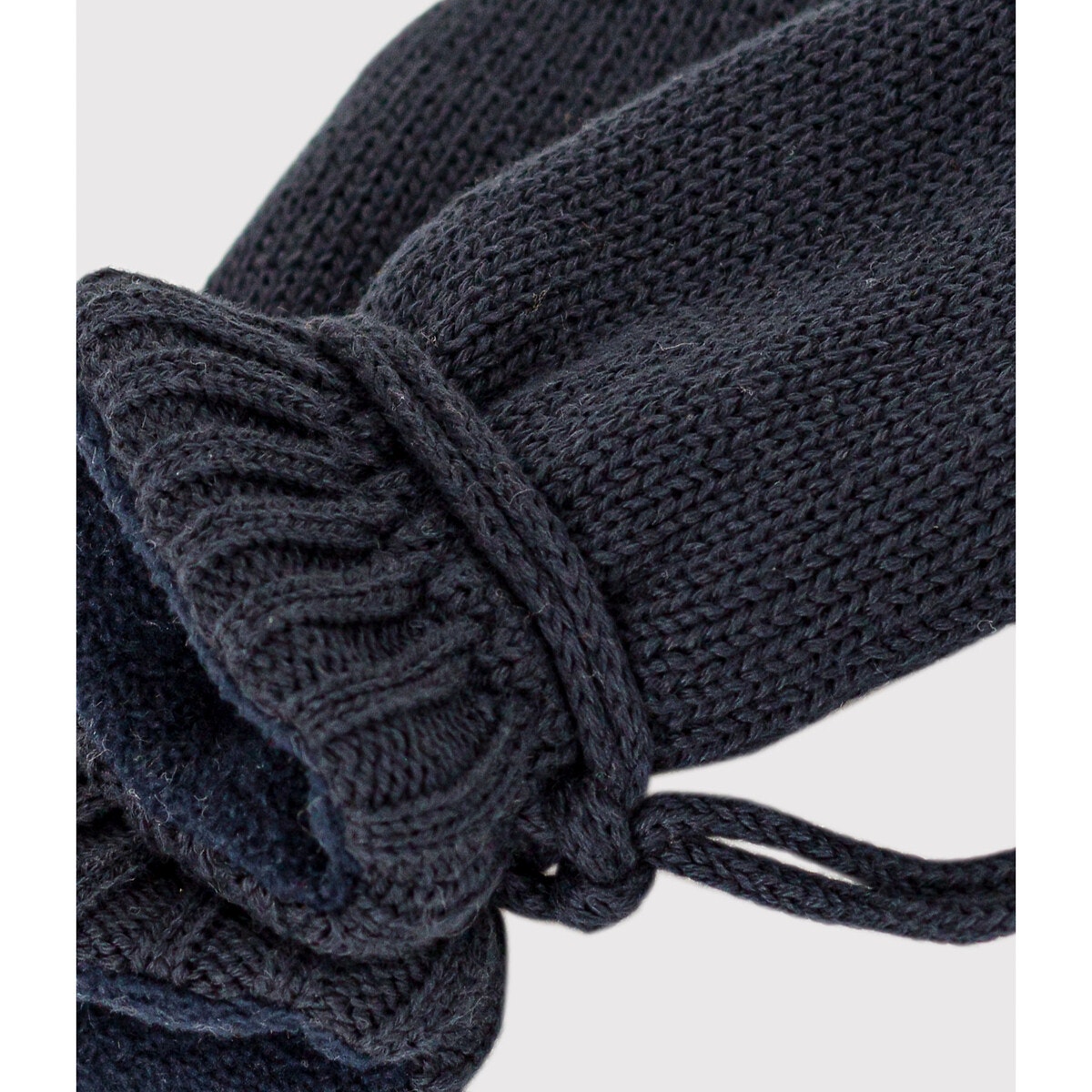 Moufles en tricot doubl es en polaire recycl bleu marine Petit