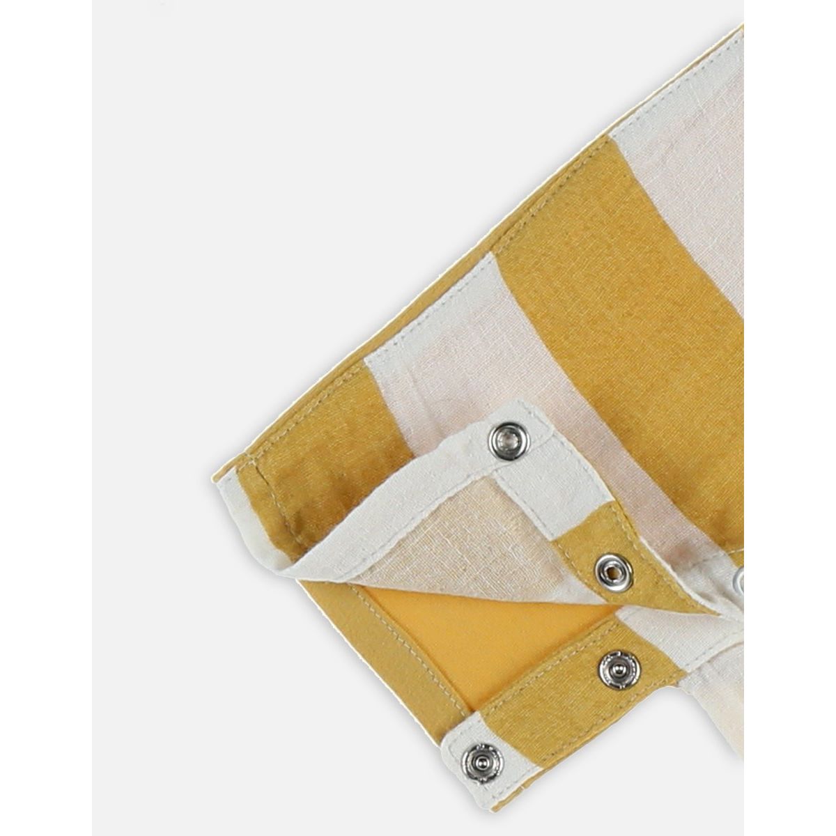 Combishort rayée en coton BIO jaune/écru La Redoute Fille Vêtements Combinaisons & Combishorts Combi-shorts 