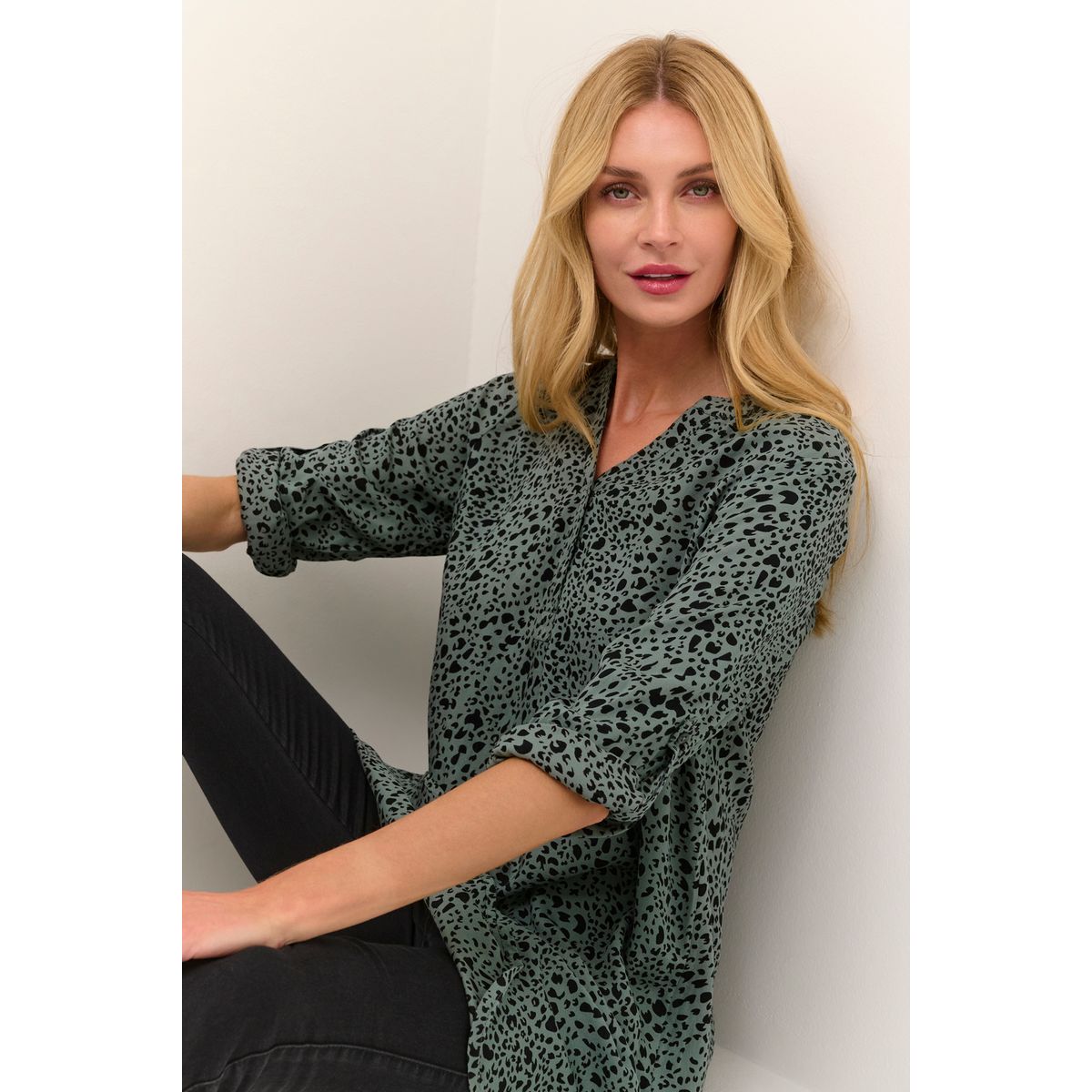 Robe verte a pois hot sale