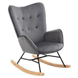 Fauteuil à bascule fauteuil relax chaise longue en tissu style scandinave