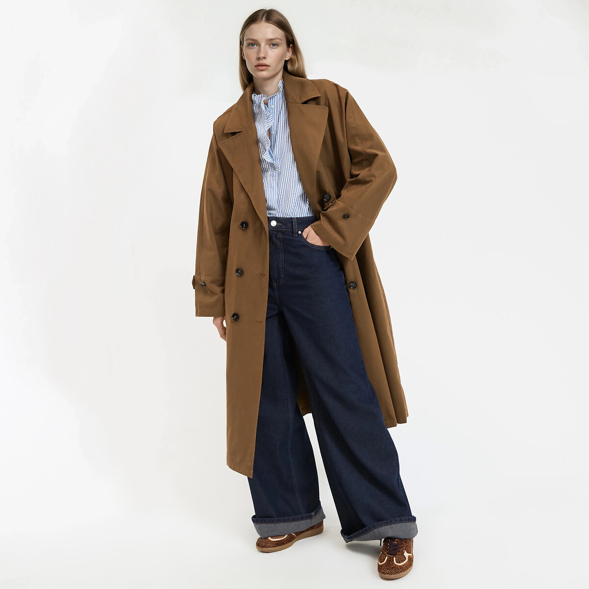 Long Oversized Double-Breasted Trench Coat, LA REDOUTE COLLECTIONS