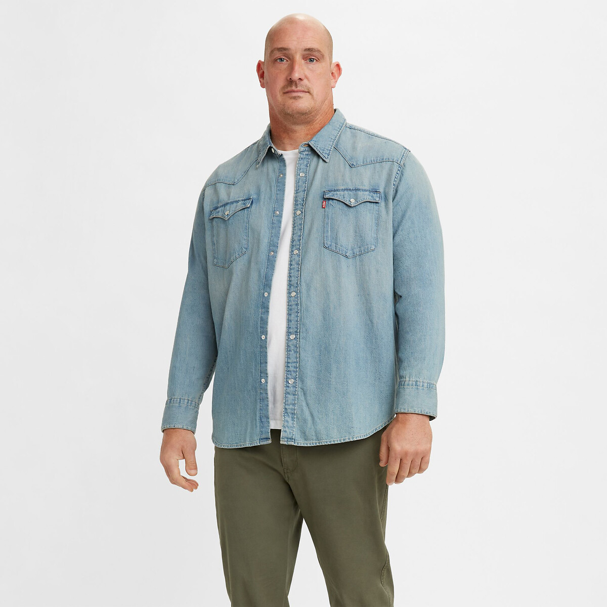 barstow big & tall shirt in denim and regular fit