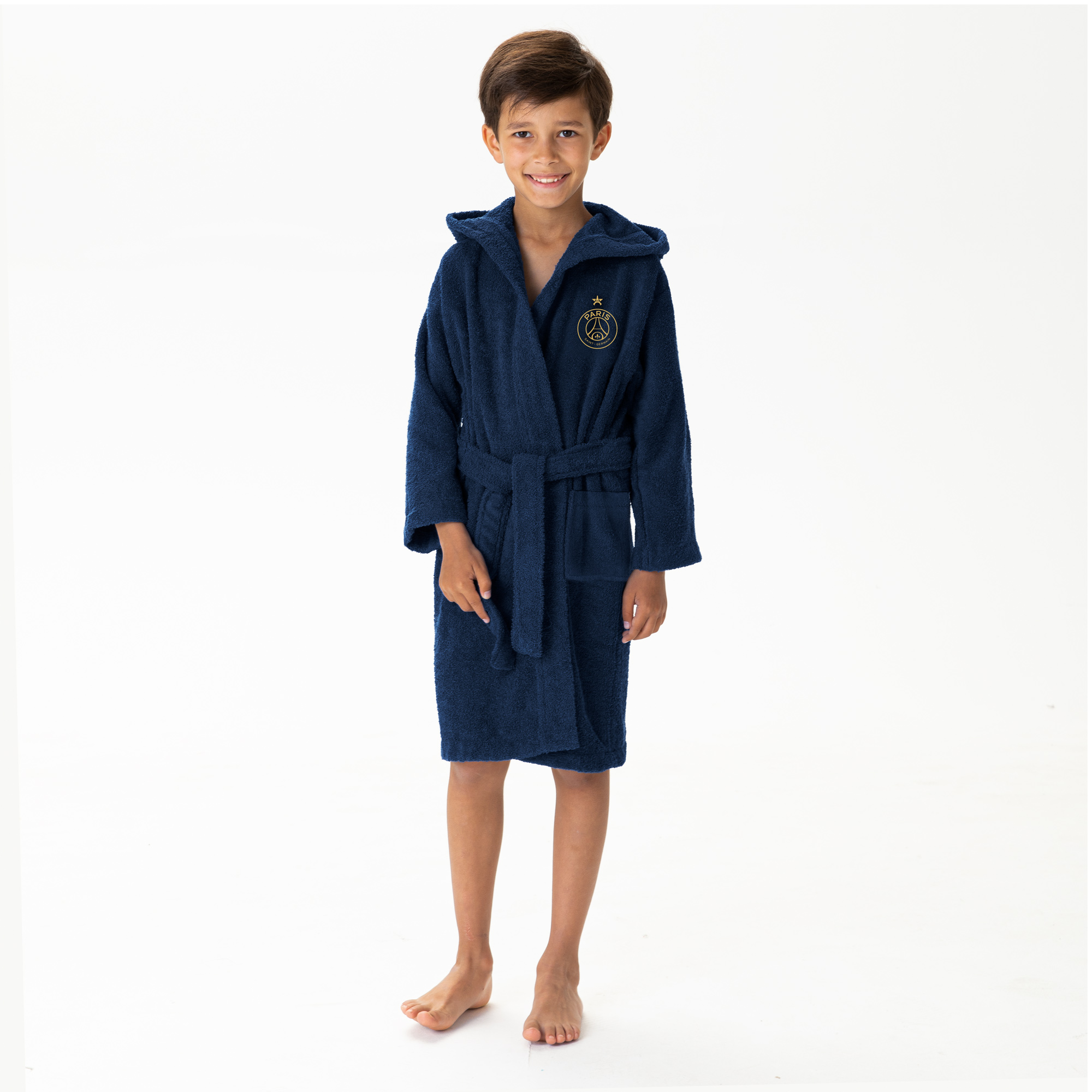 Peignoir enfant brodé 100% coton, Paris Saint Germain VAINQUEURS, PSG