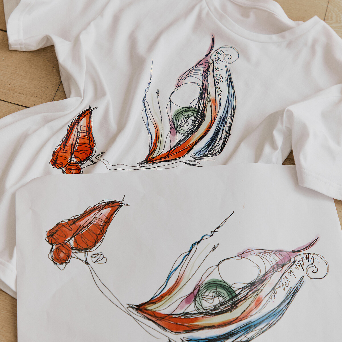 Graphic Print Crew Neck Short Sleeve T-Shirt, CHARLES DE VILMORIN X LA REDOUTE