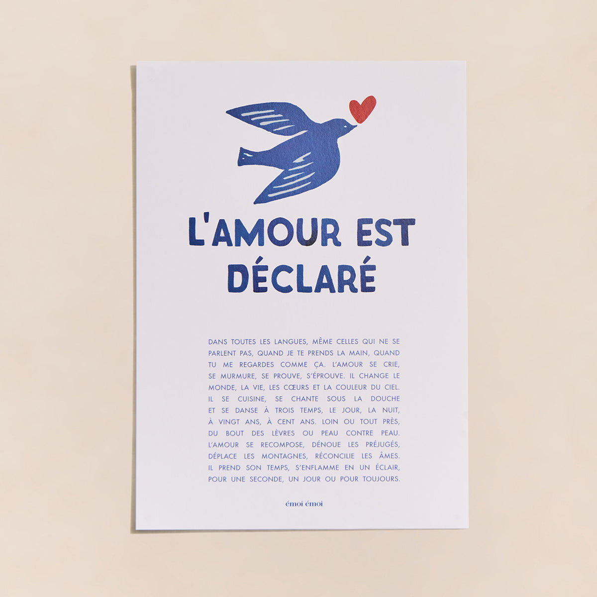 Affiche L'amour est déclaré, DÉCLA, EMOI EMOI