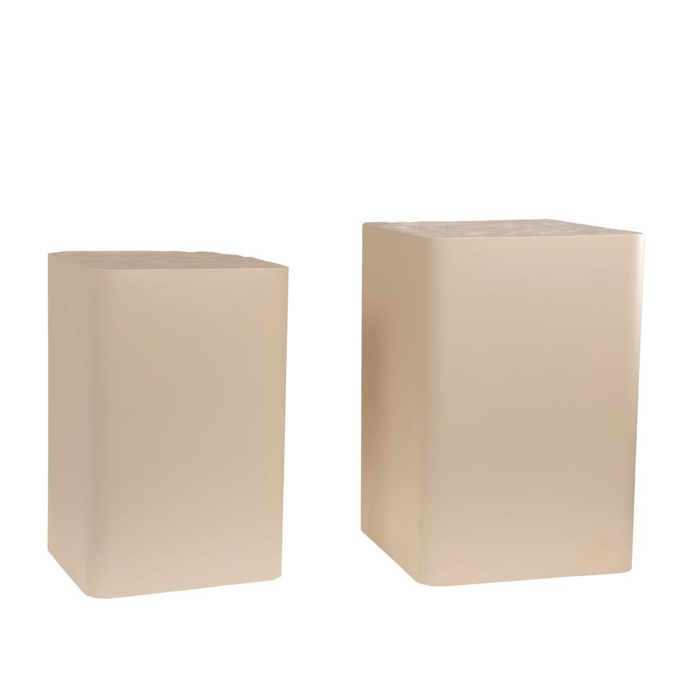 Lot de 2 sellettes arc de cercle en teck H50 cm, AMADEUS