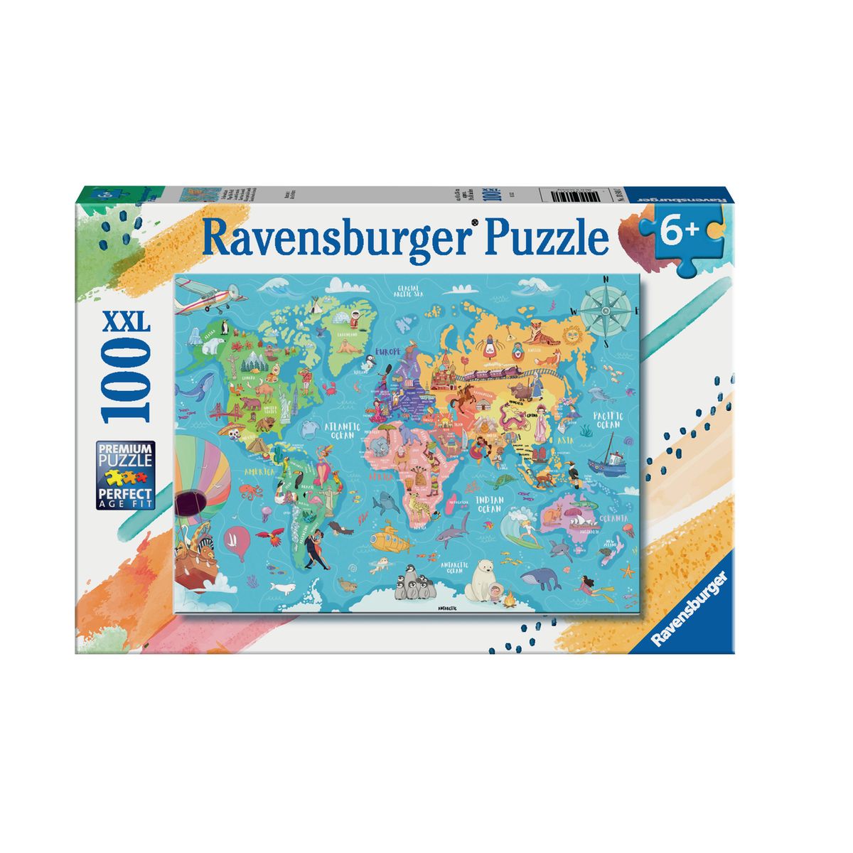 Ravensburger Puzzle XXL 100 pièces - Carte d'Allemagne colorée