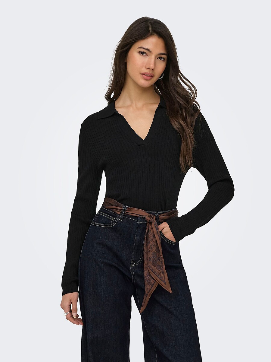 Pull moulant, col polo, ONLY