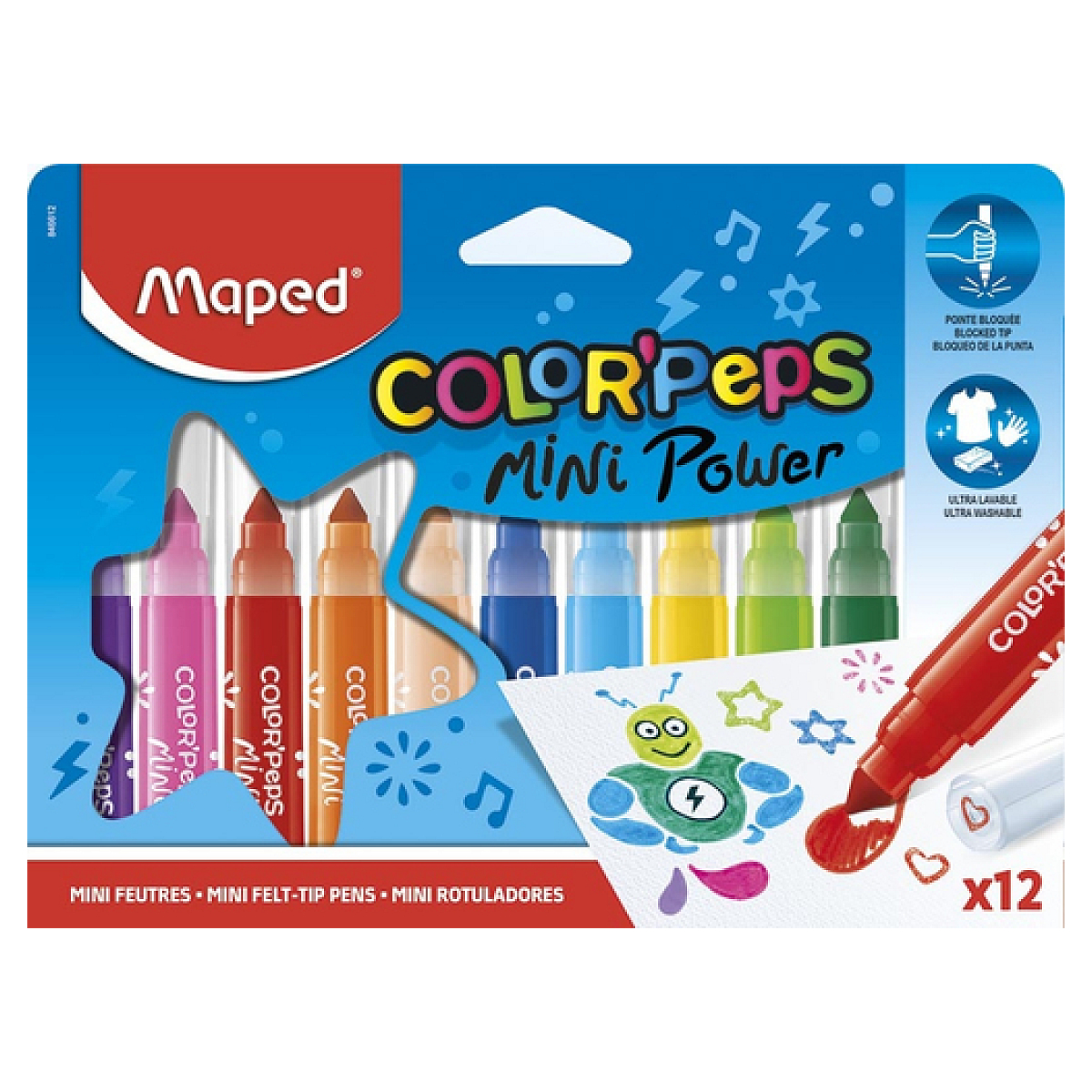 Color peps mes 12 feutres Mini Power, MAPED