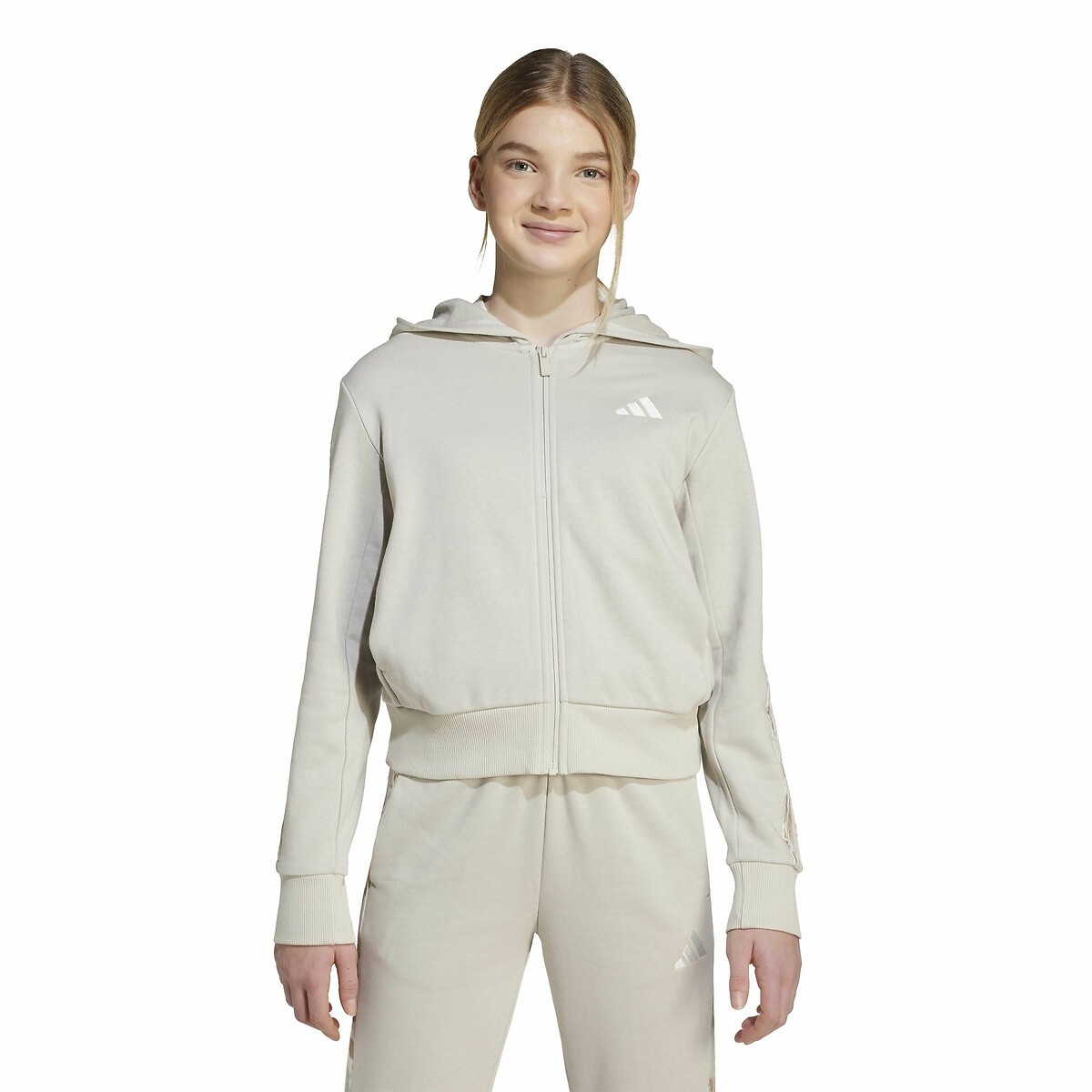 Zip-Up Fleece Sweatshirt with Leopard Print Details, ADIDAS SPORTSWEAR