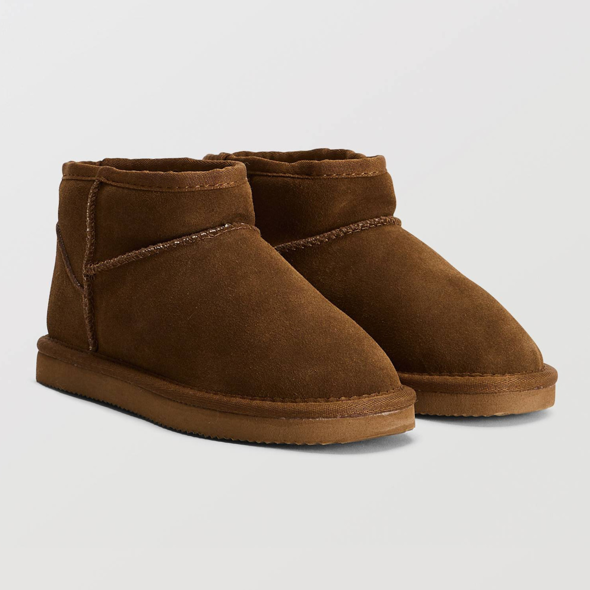 Bottines fourrées en cuir, MONOPRIX