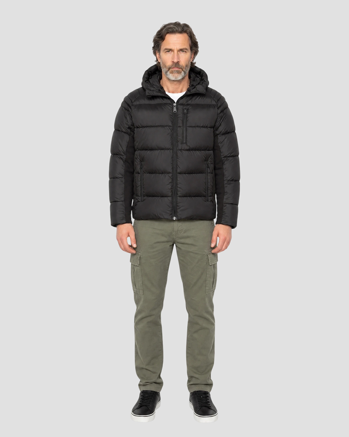Blouson à capuche bi-matière, SCHOTT