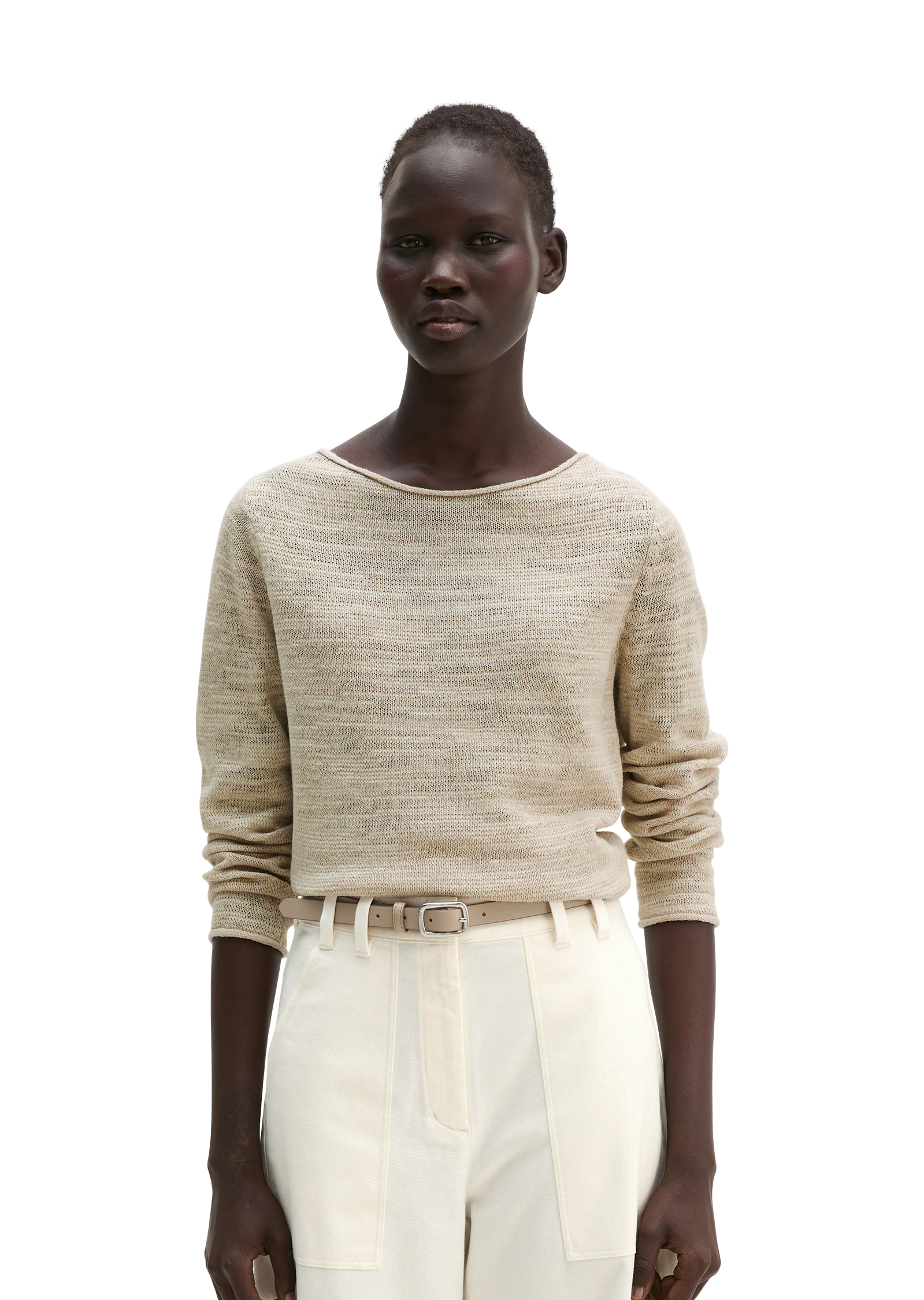 Pull slub slim en mélange de lin et de coton, MARC O'POLO