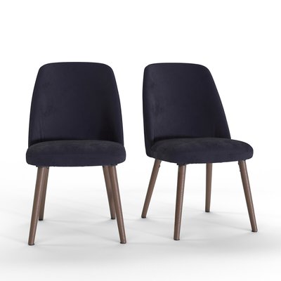 Комплект из 2 стульев из велюра и орехового дерева, WATFORD LA REDOUTE INTERIEURS