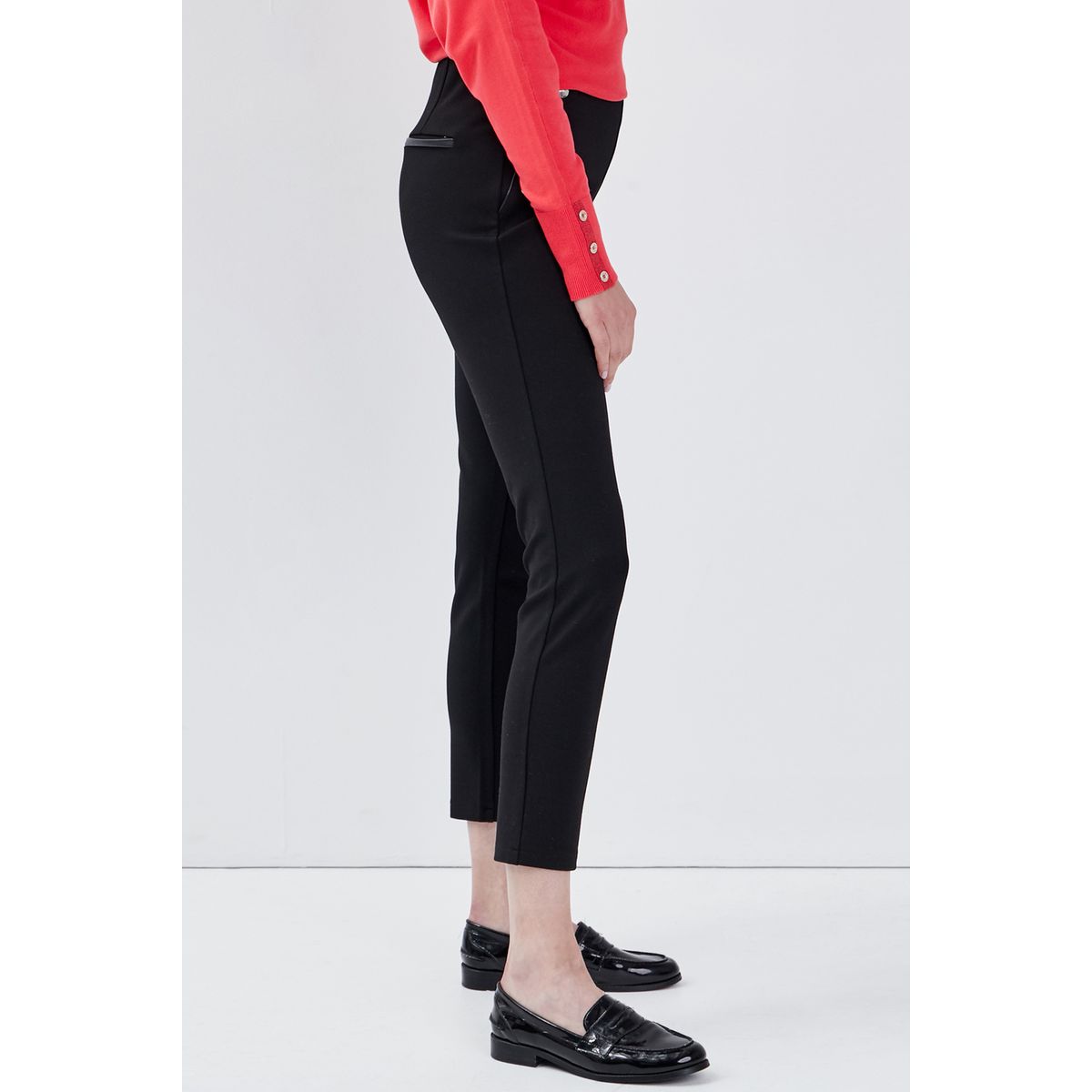 Pantalon tregging taille bascul e noir Breal La Redoute