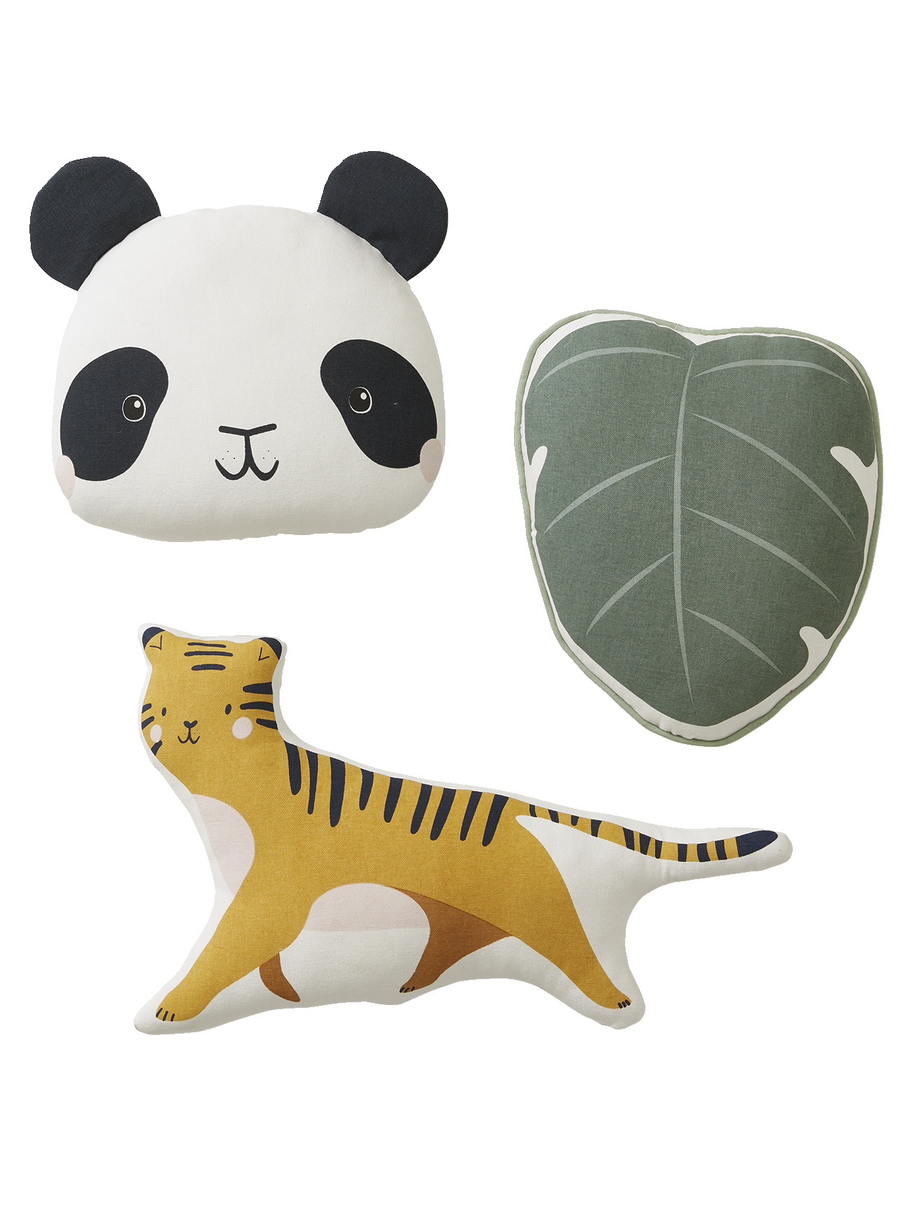 Lot de 3 coussins animaux HANOÏ, VERTBAUDET