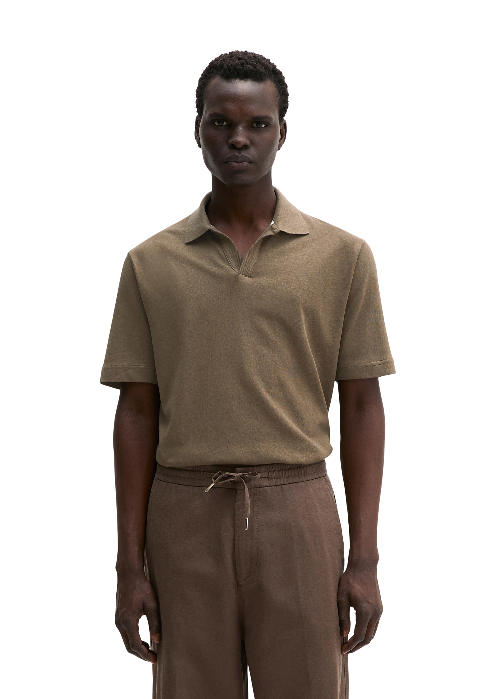 T-shirt regular en coton et lin mélangés, MARC O'POLO
