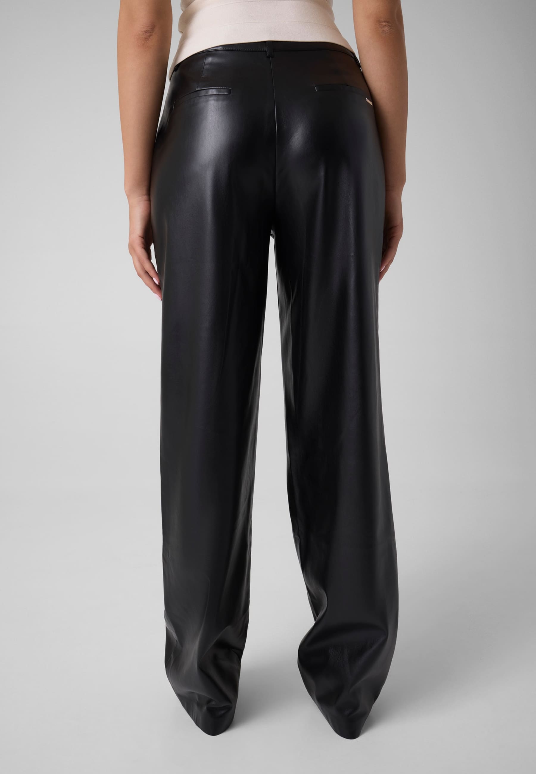 Pantalon En Simili Cuir Wide-Leg, GUESS