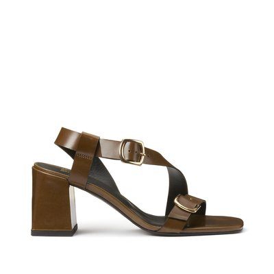 Leather Buckled Sandals with High Heel LA REDOUTE COLLECTIONS