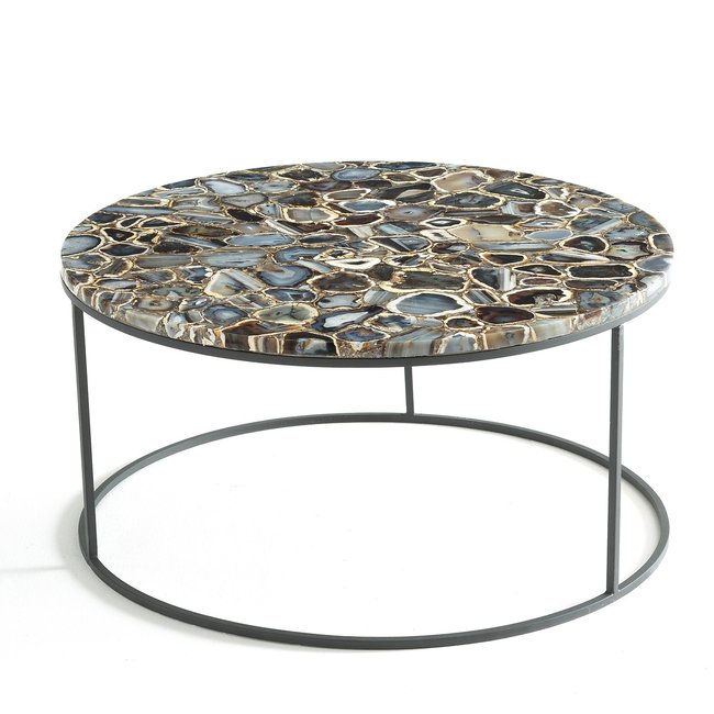 Anaximène Agate and Metal Coffee Table, agate blue, AM.PM
