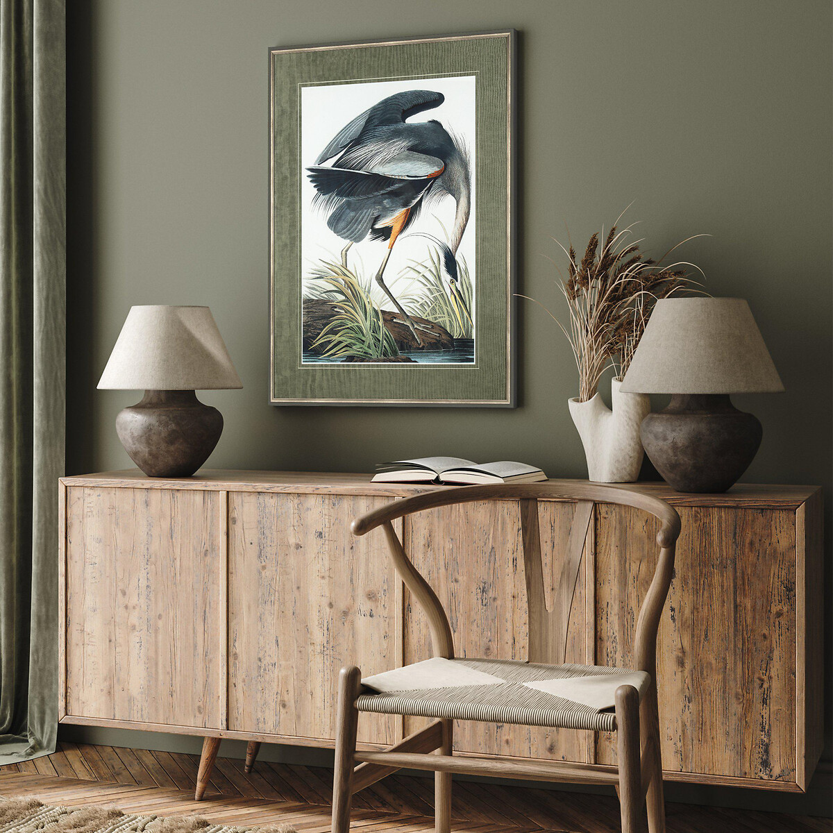 81x101cm Classic Blue Heron Framed Print, ÉDITÉ