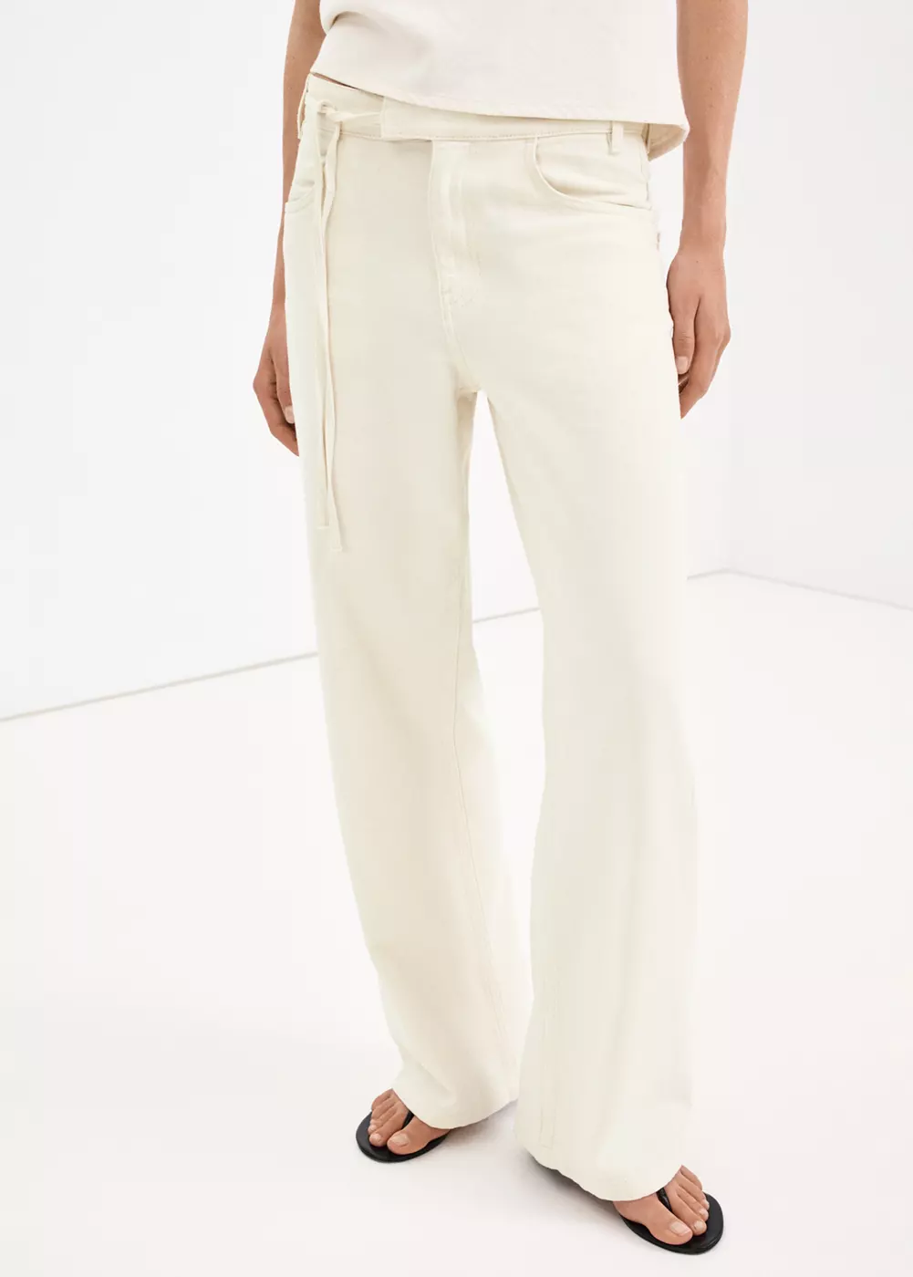 Jean taille basse à lien noué, MANGO
