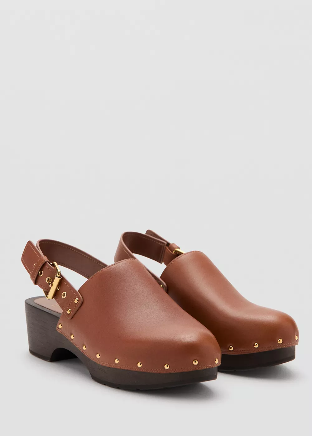 Sabots cuir talon, MANGO