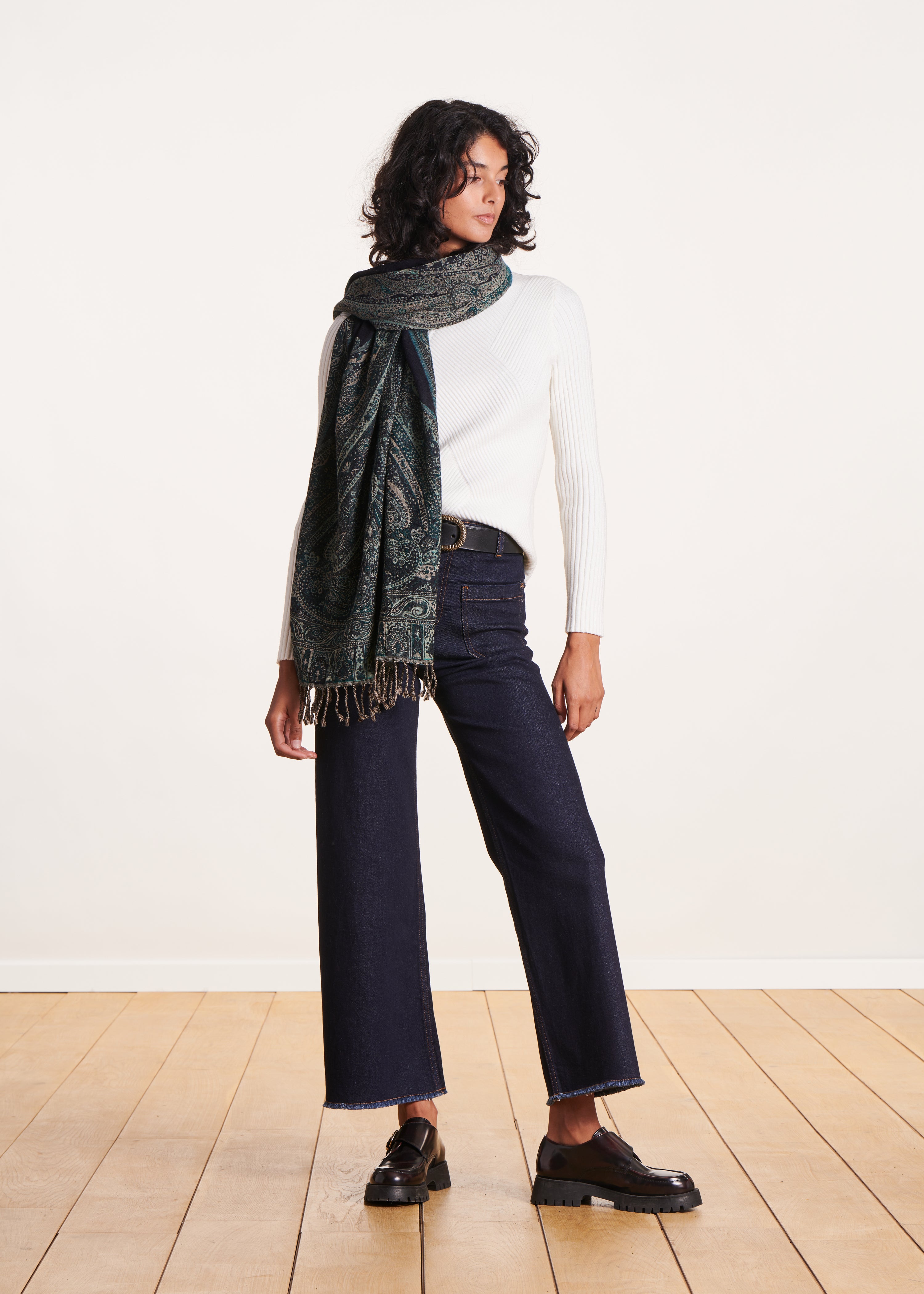 Jean flare taille haute en coton biologique, LA FEE MARABOUTEE