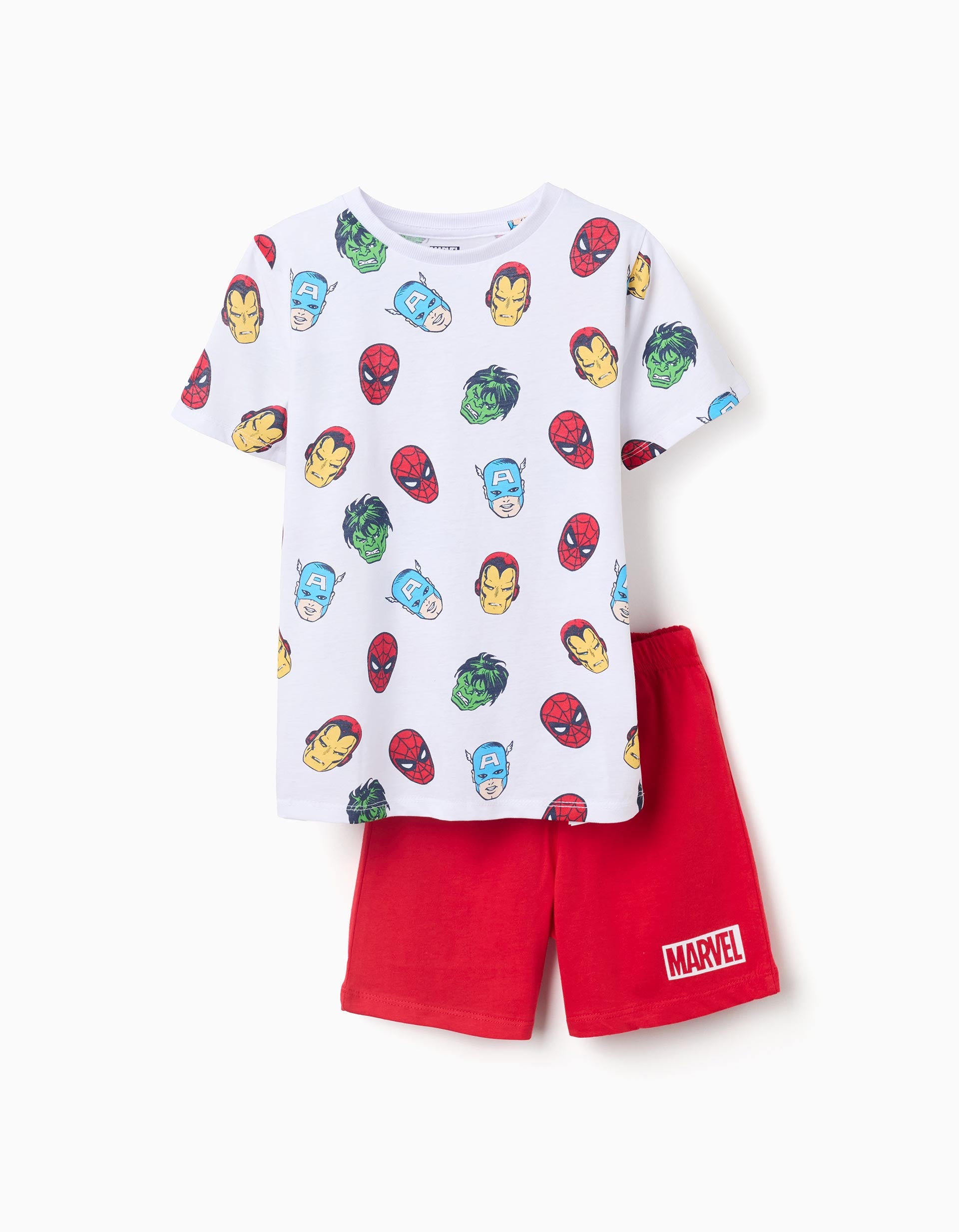Pyjama à manches courtes en coton avec motifs Marvel, ZIPPY
