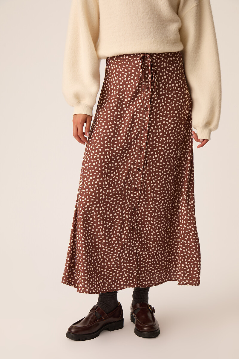 Jupe longue boutonnée, imprimée, ELINETTE, DES PETITS HAUTS