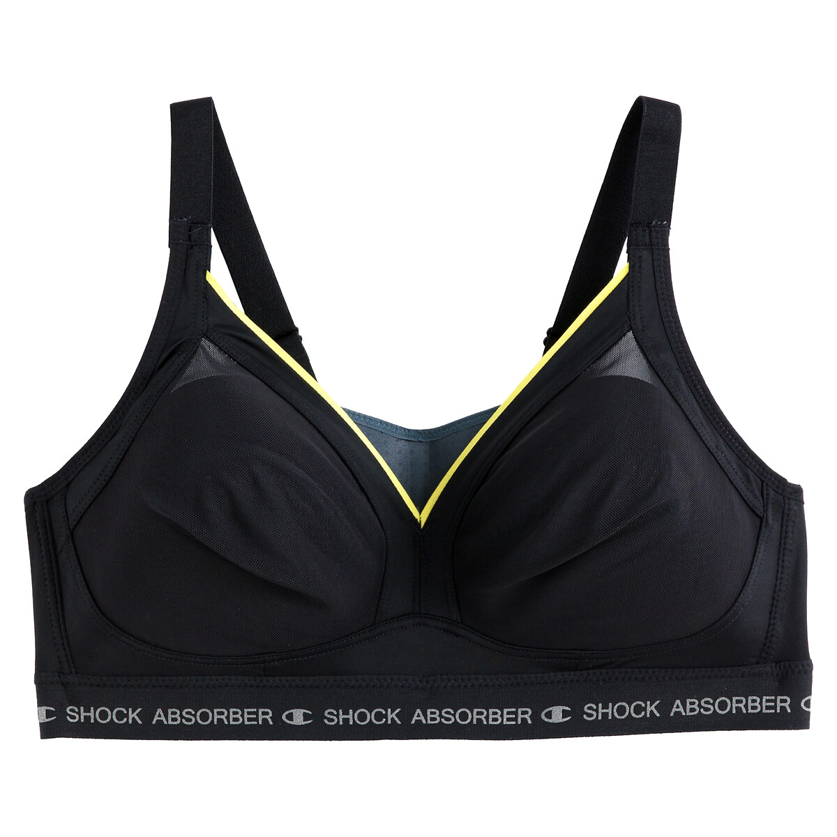 Active shaped support sports bra, black, Champion Shock Absorber