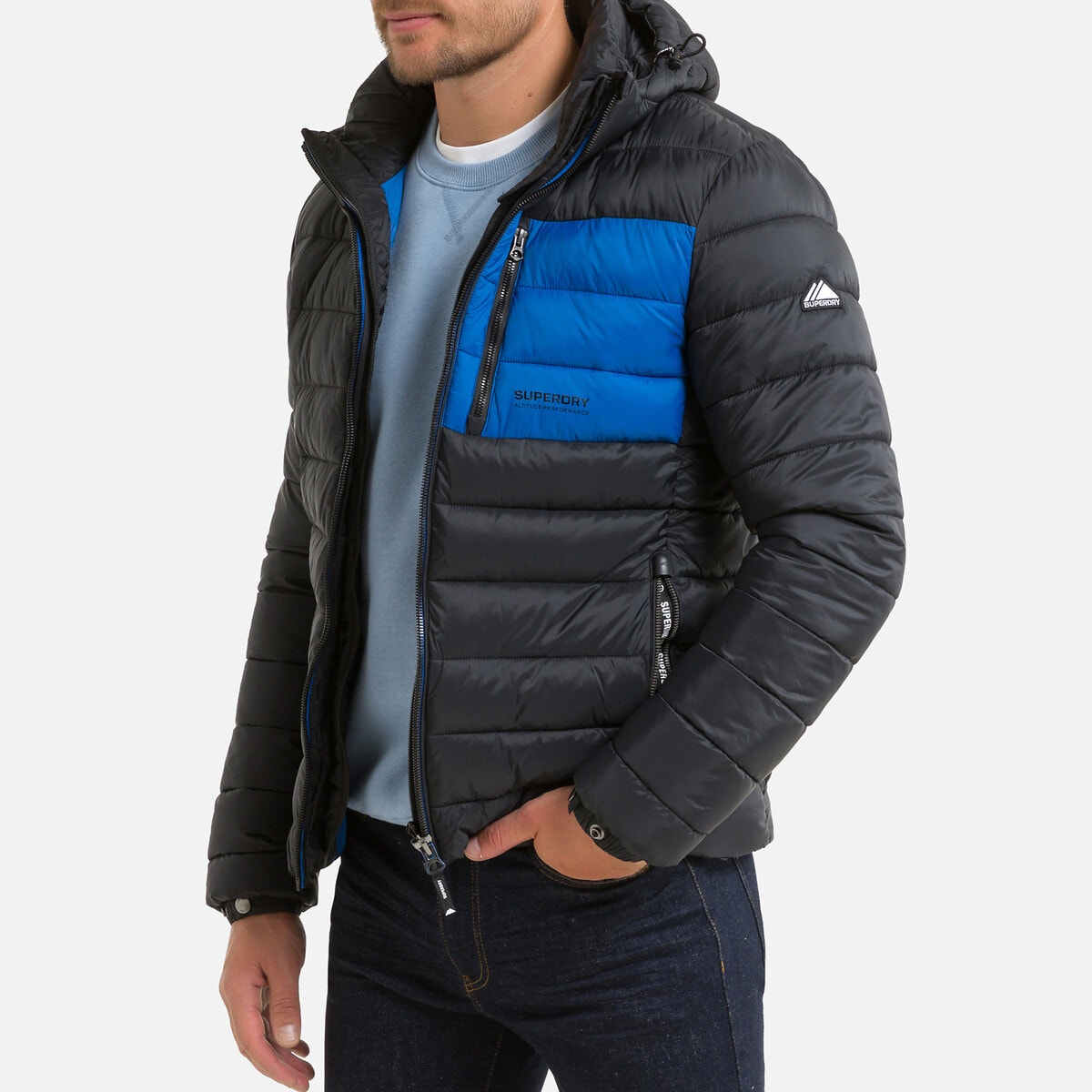 Doudoune zippée à capuche Fuji, SUPERDRY