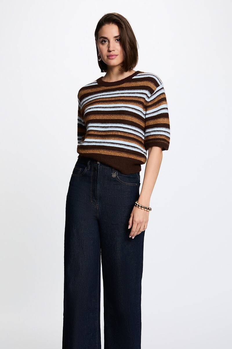 Pull col rond en fine maille, MORGAN