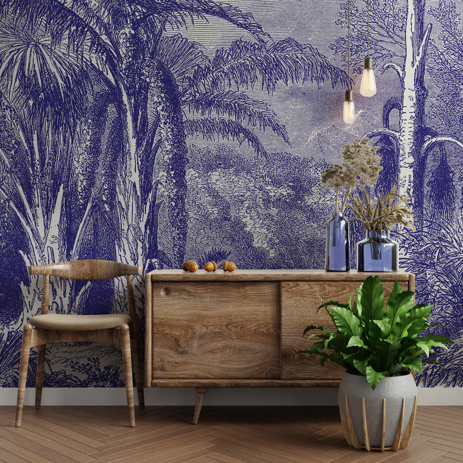 Papier peint panoramique PHOENIX BLUE, LE PAPIERS DE NINON