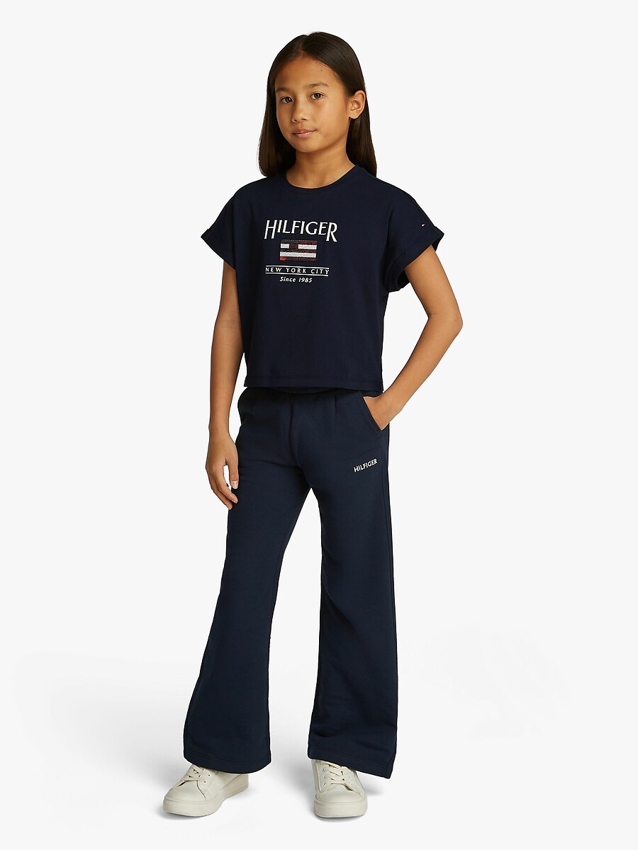 Short Sleeve T-Shirt with Sequin Logo, TOMMY HILFIGER