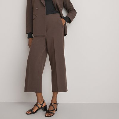 Cropped Wide Leg Trousers, Length 24.5" LA REDOUTE COLLECTIONS