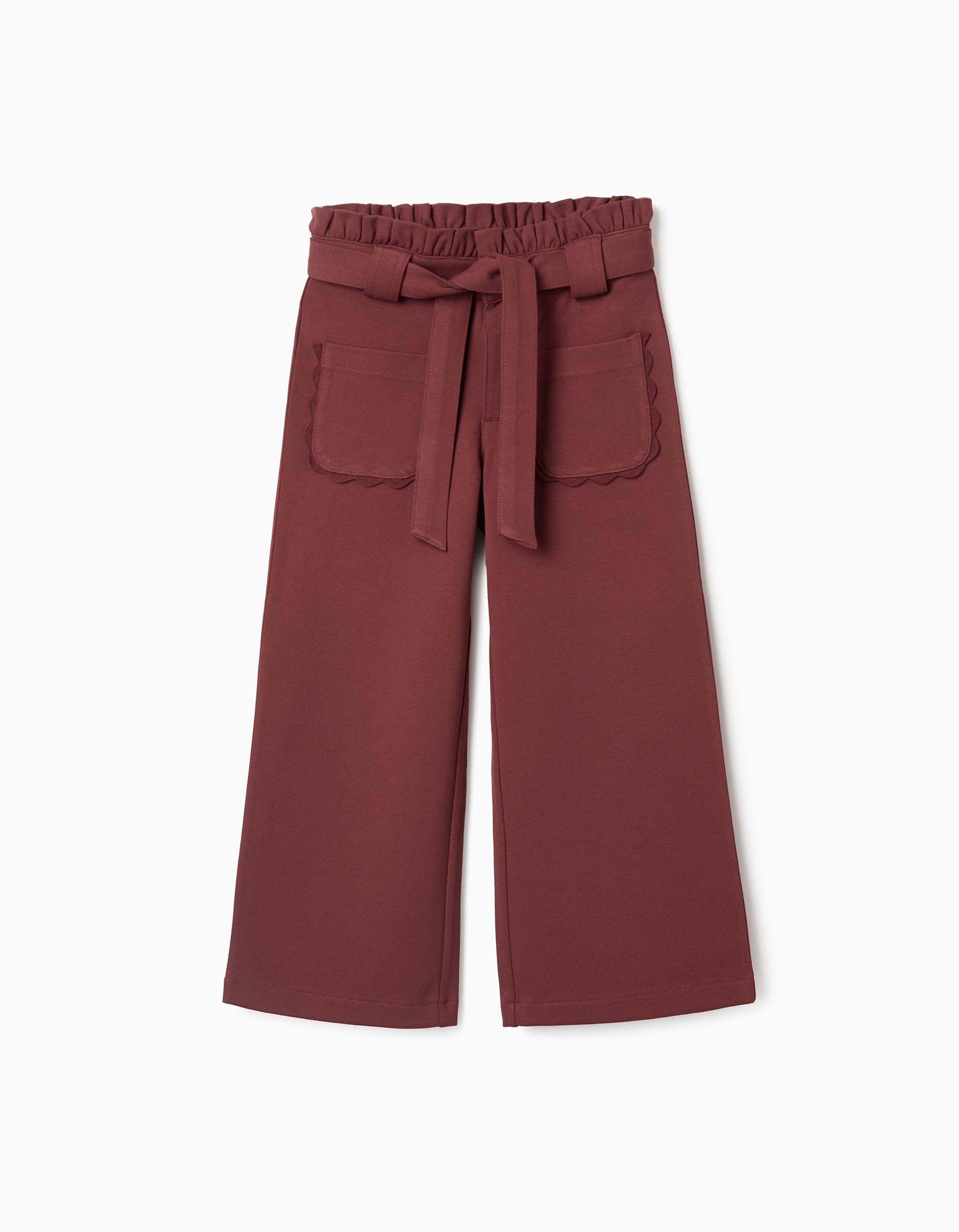 Pantalon à jambe large en maille milano avec ceinture, ZIPPY