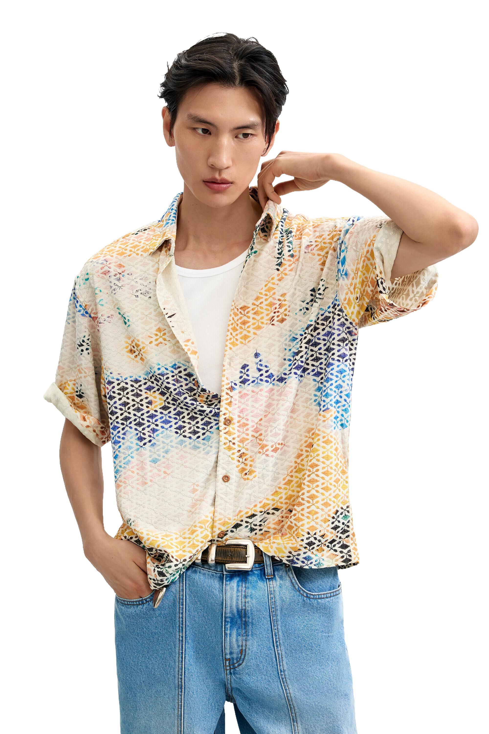 Chemise imprimée brodée, DESIGUAL