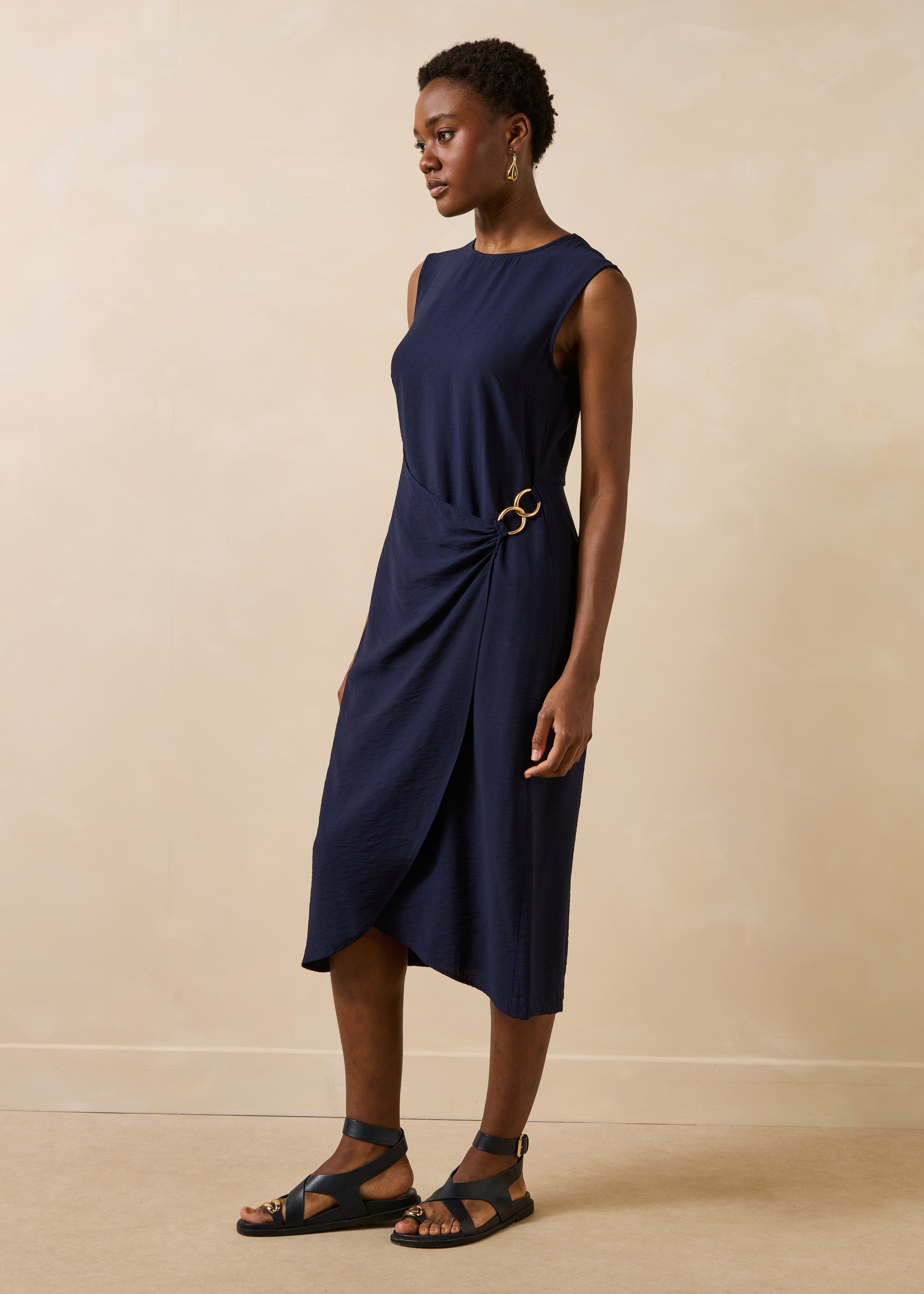 Robe midi sans manches cintrée, LA FEE MARABOUTEE