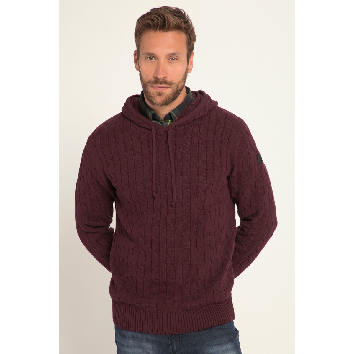 Pull rouge sans capuche La Redoute